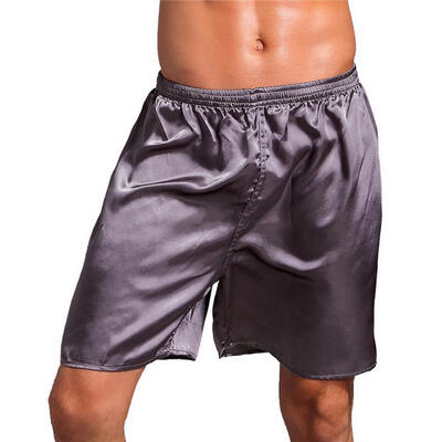 

Mens Solid Pajamas Shorts Casual Loose Sleeping Bottoms