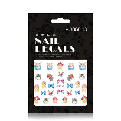 

〖Follure〗Flower 3D Nail Art Stickers Decals Manicure GoldSilver Decoration Tips