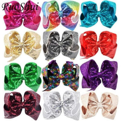 

UK Big Large Sequin Hair Bow Alligator Clips Headwear Girls Hair Accessories