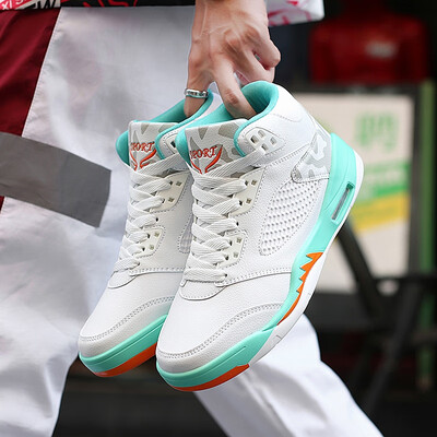 

2018 New Blue Shoes aj5 Sports Shoes Student Shoes Air Cushion Shock Absorbing Basketball Shoes Wear-resistant sneakers Male