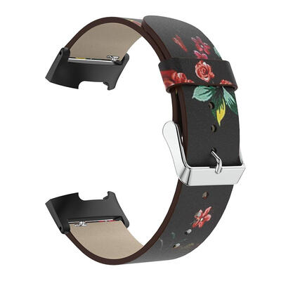 

PU Leather Replacement Watchbands Sports Flowers Print for Fitbit Charge 3