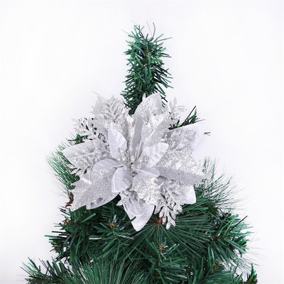 

Tailored Christmas Ornament Glittery Openwork Leaf Flower Diy Wreath Rattan Circle Decor