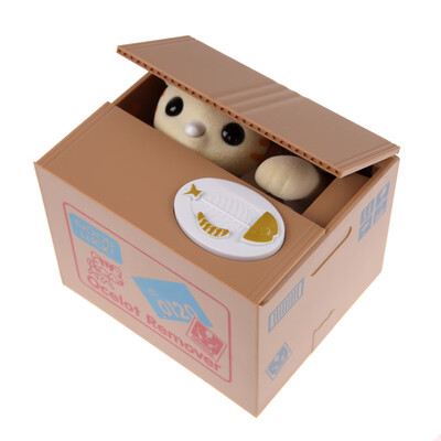 

Electric Cat Steal Automated Piggy Bank Moneybox Money Saving Box Ornament