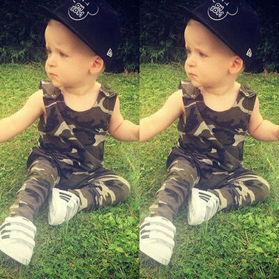

Newborn Toddler Baby Boys Girls Clothes Camouflage Romper Bodysuit Outfits 0-24M