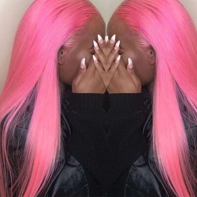 

Gobestart Curly Wave Natural Looking Party Wigs Fashion Long Lace Front Red Synthetic Wig