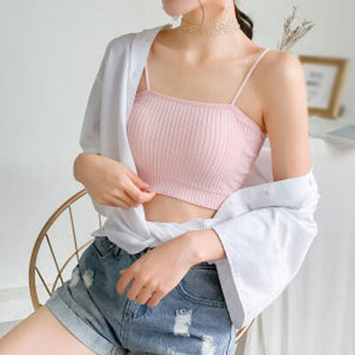

Fashion Women Slouchy Sling Tank Tops Bustier Bra Vest Crop Top Bralette Blouse