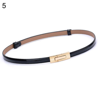 

Fashion Women Solid Color Insert Buckle Belt Waist Strap Waistband Dress Decor