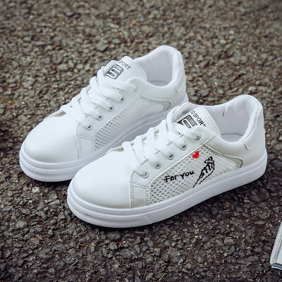 

Small white tide shoes female 2019 summer models summer new autumn shoes wild white shoes net red flat with skirt canvas shoes autumn