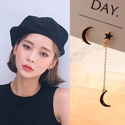 

Aretes de mujer modernos 2018 new design star moon pendant earrings fashion wild minimalist jewelry Korean earrings for women