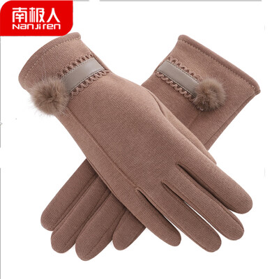 

Antarctic gloves womens winter thin section plus velvet Korean fashion warm outdoor driving cycling touch screen ladies gloves NW-606 khaki color code