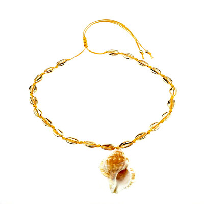 

Natural Moon Girl Puka Shell COLLAR COLLAR gold cowrie bohemian handmade Boho girls best friend Necklace for women Dropship