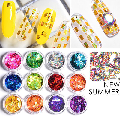 

Toponeto 12Color Round Sequins Dazzling Sticker Colorful Nail Art Decoration