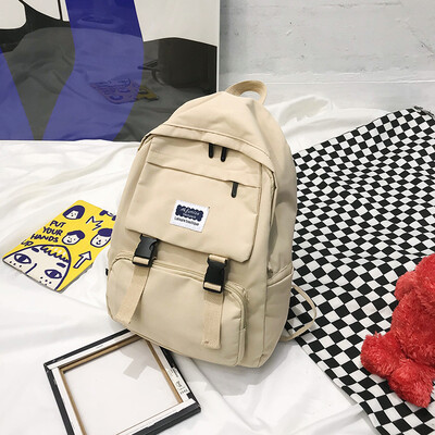 

Ins wind girl shoulder bag female 2019 new fashion trend student bag Korean version of large capacity canvas backpack