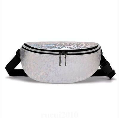 

2019 New Style Solid Zipper Unisex Waterproof Laser Waist Belt Bag Women Pouch Hip Pack Shoulder Beach Waist Packs