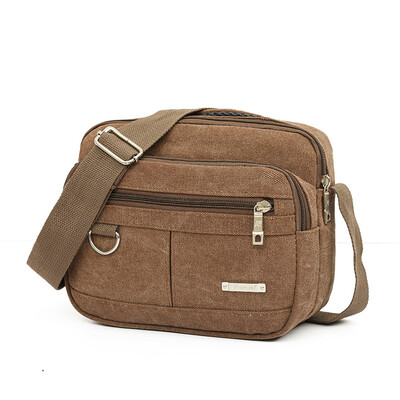 

Men Casual Canvas Messenger Bag Mens Travel Crossbody Bag Male Single Shoulder Bags Solid Zipper Schoolbags For Teenagers T2G
