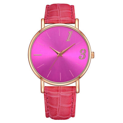 

High Quality Women Watches Simple Digital Thin Disc Ladies Quartz Wristwatch Fashion Leather Strap Clock Business Reloj Mujer