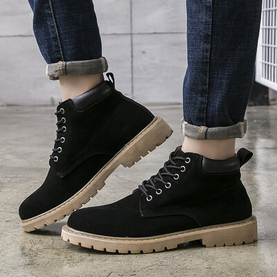 

Martin shoes high-top motorcycle boots Fashion trend wild mens Martin shoes Comfortable leather mid-boots