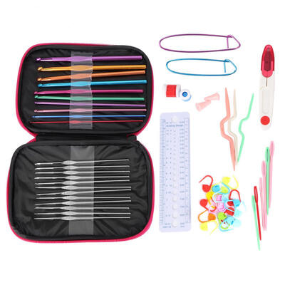 

Greensen 22 Sizes Crochet Hooks Set 06-65mm Knitting Needles with Other Crochet Tools