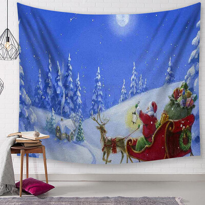 

Siaonvr Christmas Tapestry Santa Print Wall Hanging Tapestry Art Home Decor