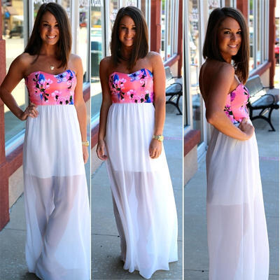 

New Women Sleeveless Summer Beach Chiffon Sexy Evening Party Long Dresses