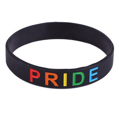 

1 Pcs Gay&Lesbian Pride Rubber Wristband Rainbow Silicone Bracelets Support LGBTQ Cause