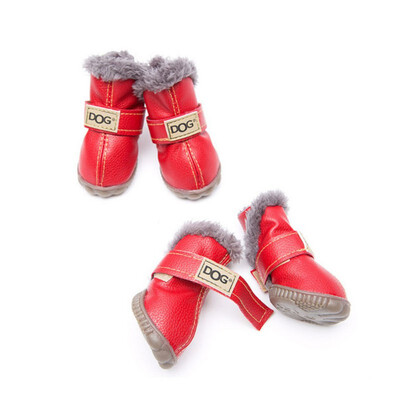 

4 Pcslot dog warm shoes pet claw protector Anti-slip Wear-resistance Snow Boots breathable waterproof rain shoes For dog