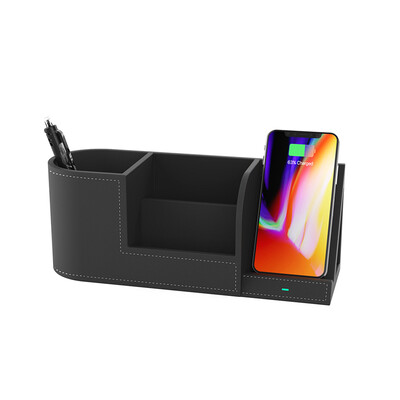 

Home Office Desktop Pen Pot Pencil Holder Cellphone Wireless Charger Mobili Phone Charging Stand