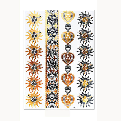 

〖Follure〗Glittery Metalic Tattoo Sticker Fluorescent Waterproof Gold Silver Tattoo