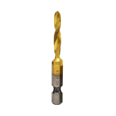

Hex Shank Metric Thread -3M-4M5M6M-8M-10 Titanium-Coated HSS Drill&Tap Bits HSS4241 Hardness is Suitable for WoodPlasti