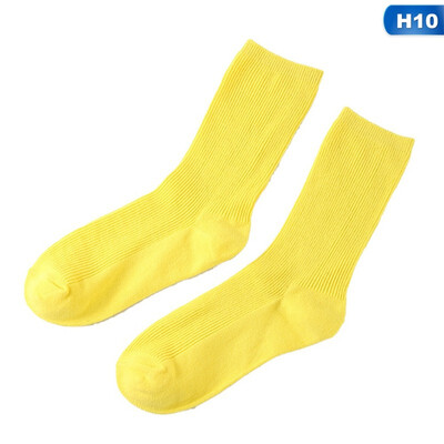 

Autumn Winter Solid color knitting College style Mid tube socks Retro Cotton Socks