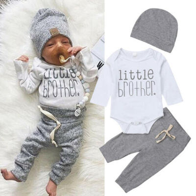 

US Newborn Infant Baby Boy Little Brothers Romper Pants Trousers Outfit Clothes