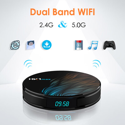 

HK1max Android 90 Smart TV Box RK3318 Quad Core 64bit 4GB 32GB UHD 4K Media Player VP9 H265 24G 5G WiFi BT40 Display Scree