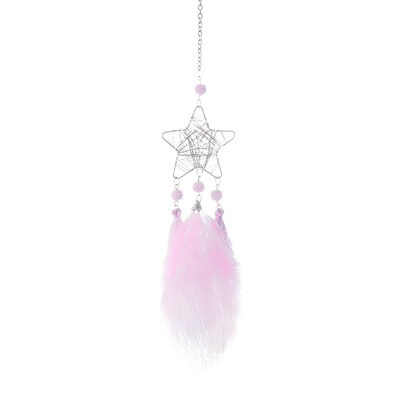 

Gobestart Hollow Star Creative  oon Feather Car Pendant Hand-Wound Car Pendant