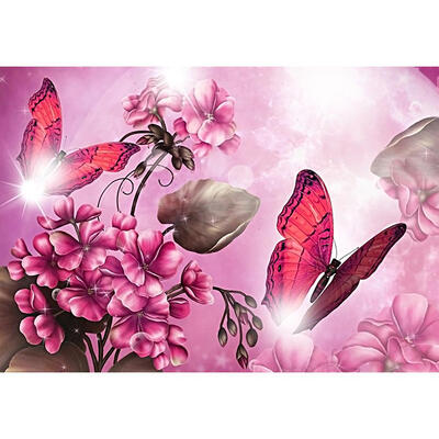 

5D DIY Full Drill Diamond Painting Pink Butterfly Cross Stitch Embroidery
