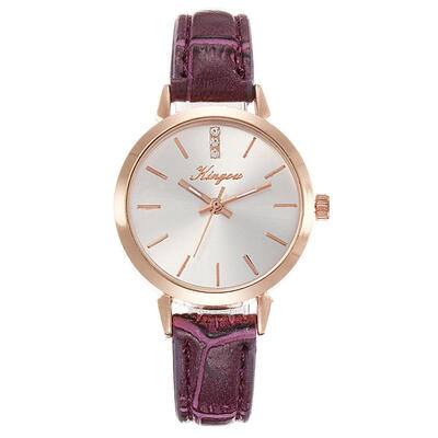 

Luxury Womens Watches Leather Strap With Rhinestone Business Ladies Quartz Wristwatch Rose Gold Disc Clock Reloj Mujer