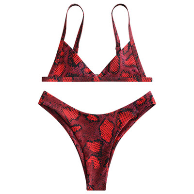 

Spaghetti Strap Backless Low Waist Two-piece Women Bikini Set