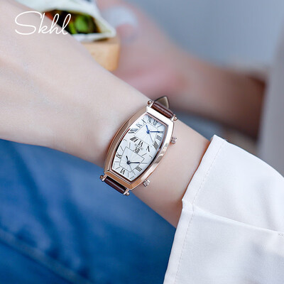 

GUOU GUO Watch New Rectangular Ladies Quartz Watch Fashion Double Dial Belt Watch Womens Watch