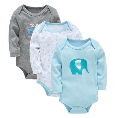 

3pcs Baby Boy Cartoon Print Jumpsuits Set Infant Cotton Long Sleeve Rompers