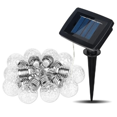 

LED Solar String Lights 20ft Christmas Halloween Decorative Hanging Lights Warm White Bulbs Copper Wire Lights Waterproof Garden P