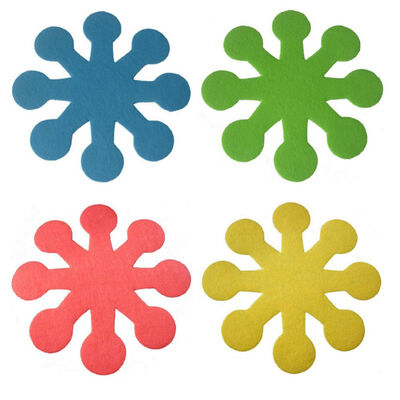 

4Pcs Easter Flower-Shaped Pot Pan Dish Protectors Holders Anti-Scratch Pads Dividers Cup Mats Eight Petal Flower Hollow Coaster