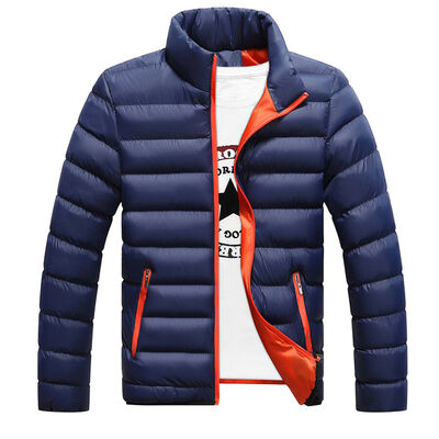 

Mens Packable Duck Down Jacket Winter Warm Stand Collar Overcoat Casual Coat