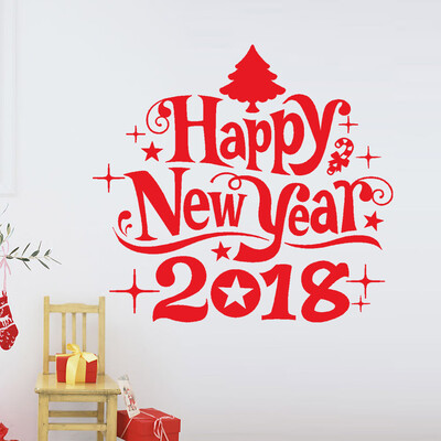 

〖Follure〗New Year 2018 Merry Christmas Wall Sticker Home Shop Windows Decals Decor