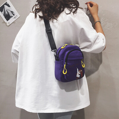 

Small fresh foreign girl slung bag female 2019 new Japanese Harajuku wild student shoulder canvas bag tide