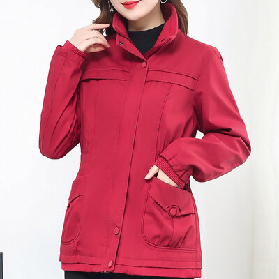 

〖Follure〗Womens Winter Fashion Solid Color Long-Sleeved Windshield Coat Cardigan