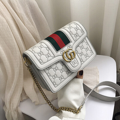 

Qiao Bani 2019 new European&American style fashion indentation ribbon chain PU flip bag shoulder diagonal trend handbags