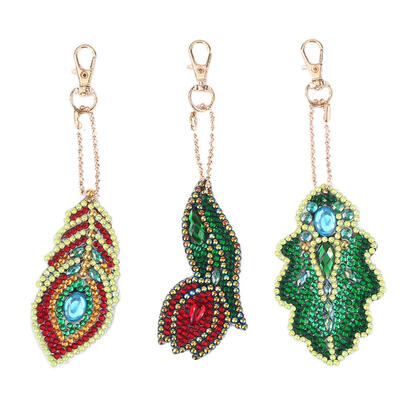 

3pcs DIY Full Drill Special Shaped Diamond Painting Bag Keychains Pendant