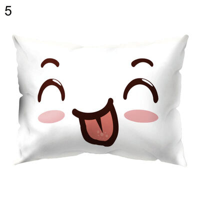 

Cute Facial Expression Pillow Case Cushion Cover Sofa Car Cafe Office Bed Decor