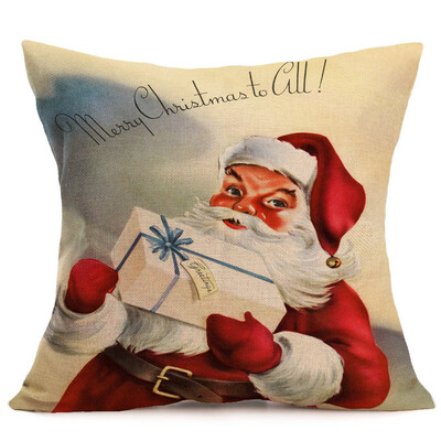 

Tailored Merry Christmas Linen Santa Pillow Cases Sofa Cushion Cover Home Decoration