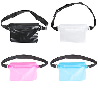 

Unisex Waterproof PVC Transparent Small Summer Beach Bag Drifting Waist Pack Triple Sealed Phone Pouch