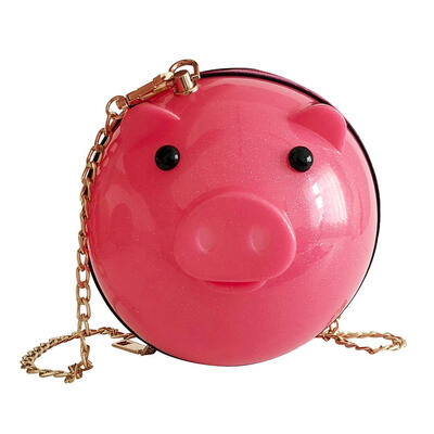 

Small Round Bags Chain Pig Shoulder Messenger Bags Women Party Clutch Purse